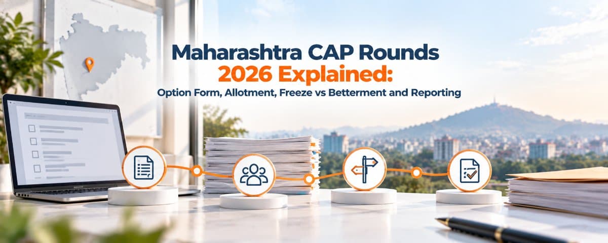 Maharashtra CAP Rounds 2026 Explained: Option Form, Allotment, Freeze vs Betterment and Reporting